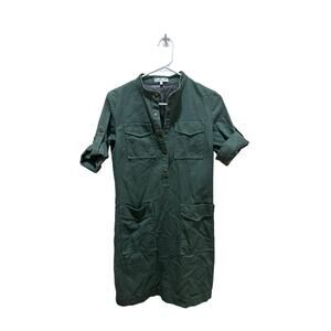 Emerson Fry Military-Style Olive Utility Midi Dress